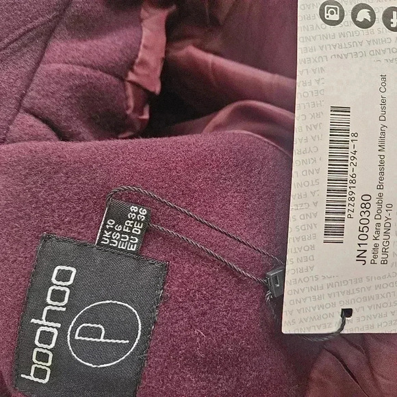 BooHoo Petite Kara Double Breasted Military Duster Size 6 - Picture 13 of 15